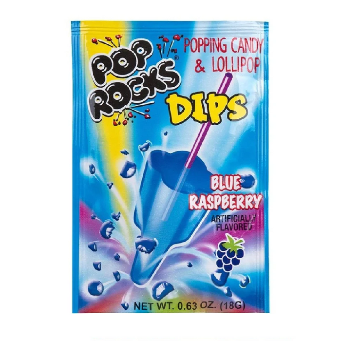 Pop Rocks Dips Blue Raspberry (Met lolly)